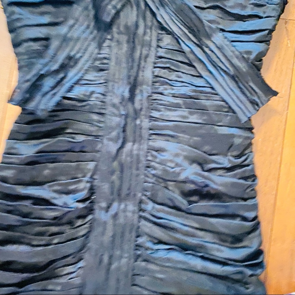 DOLCE & GABBANA Black Pleated Silk Dress With Bow - Picture 8 of 14